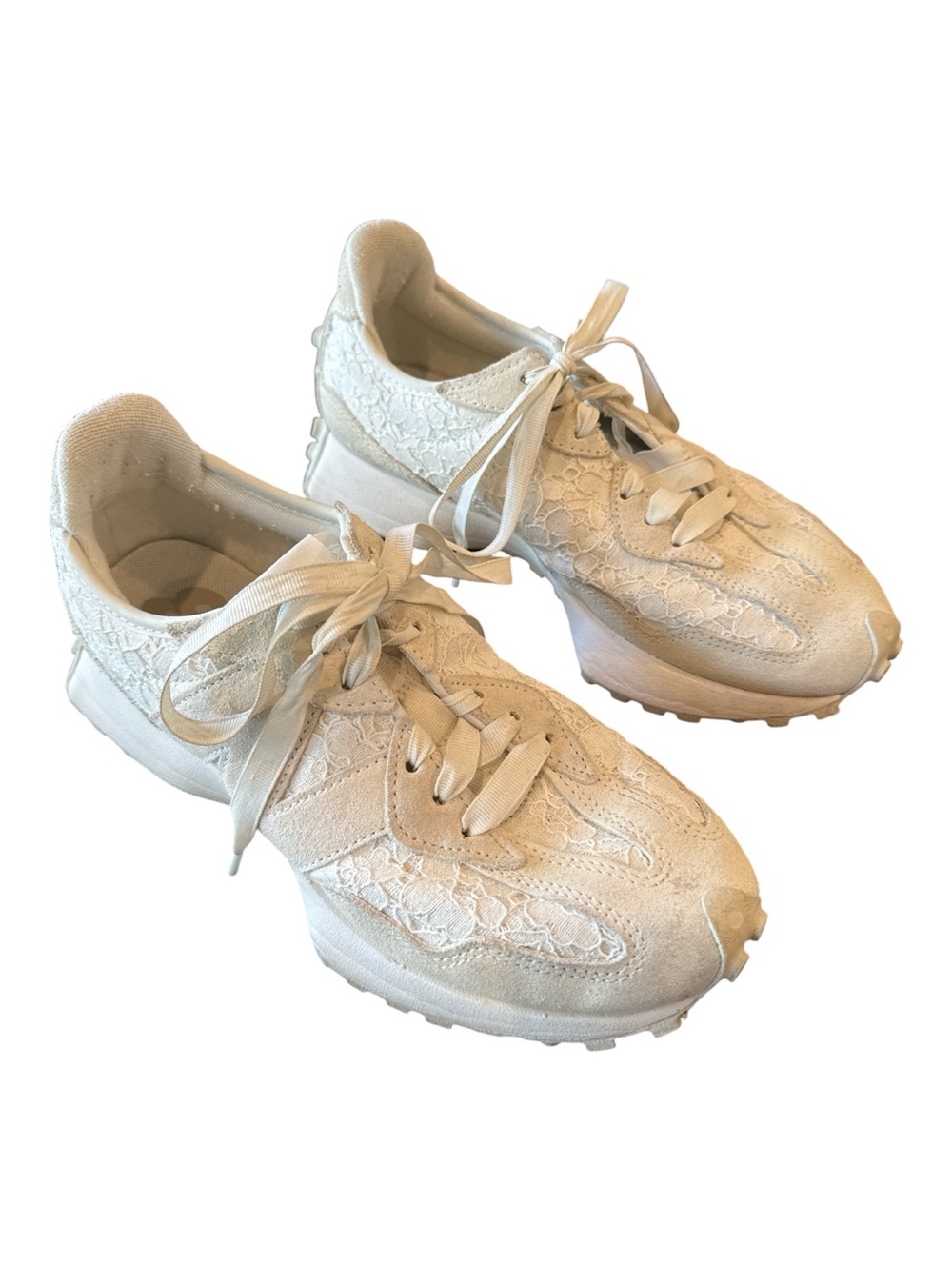 New Balance 327 Lace Pack Sea Salt Lace Sneakers White Size 7